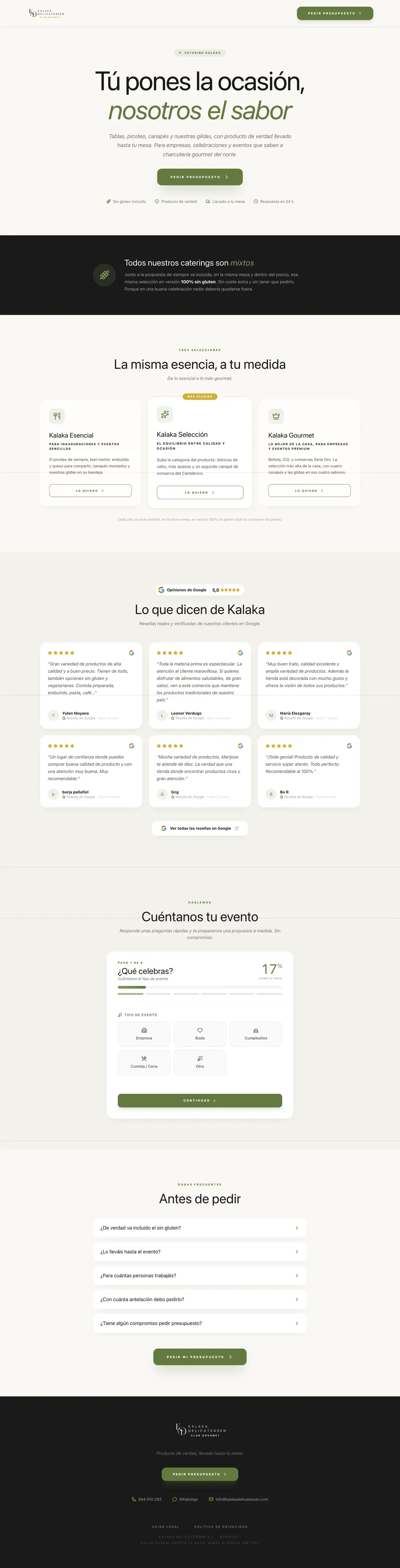 Catering: versión de ordenador